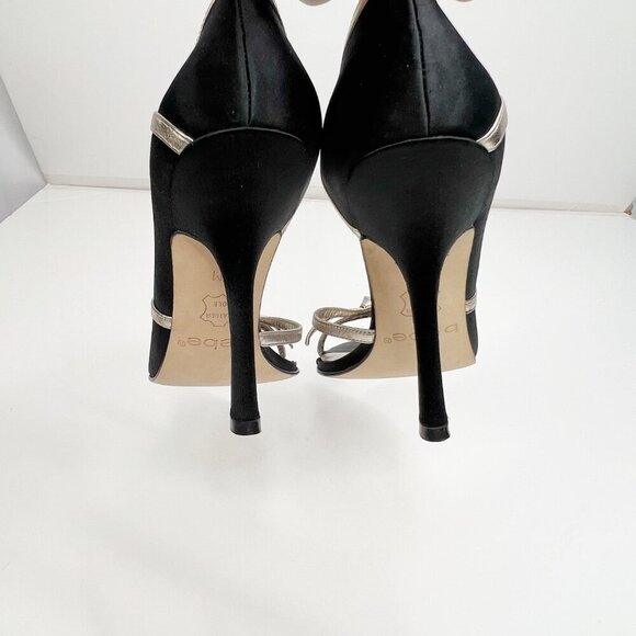BEBE Black and Silver Slip On Party Heels‎ 6 - Picture 5 of 9